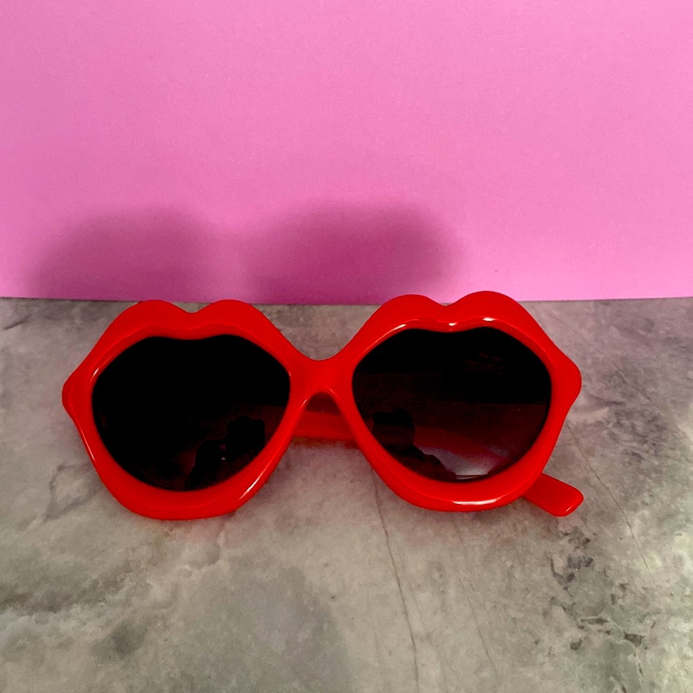 Red lip shaped sunglasses